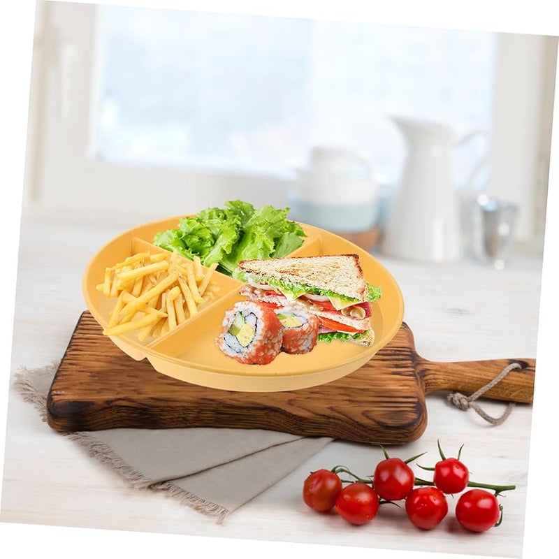 STOBAZA 9 Inch Divided Portion Control Plate Set 4pcs Dishwasher Safe Reusable Compartment Plates - Image 5